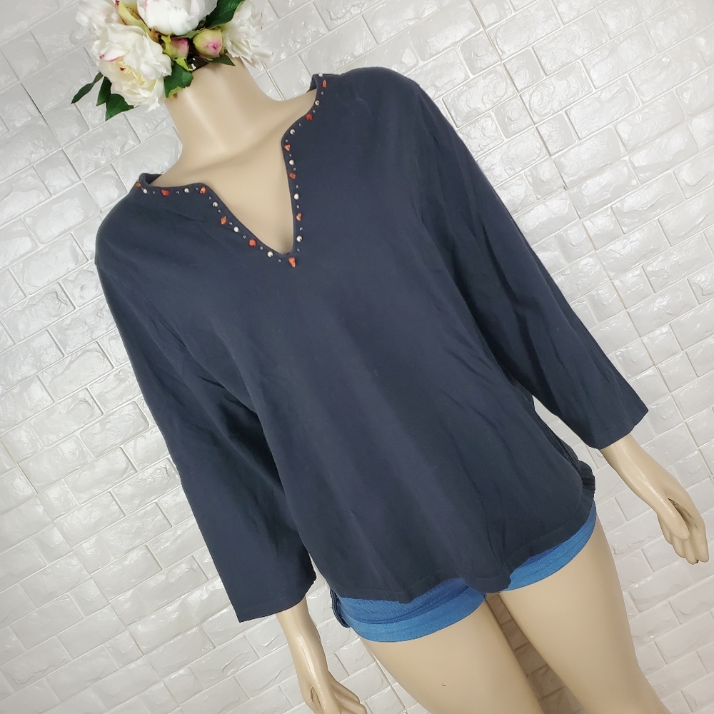 Lucy Bride Black Plus Size Blouse | Casual Women’s Top - Picture 3 of 6